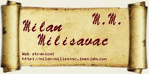Milan Milisavac vizit kartica